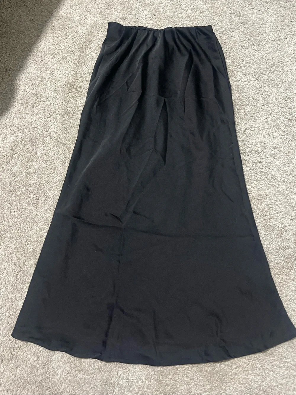 Women's Black Maxi Skirt with Smooth A-Line Silhouette